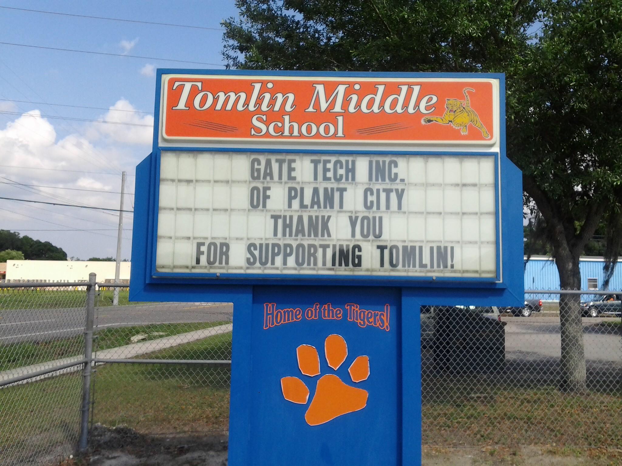 Walk gate for Tomlin Middle School